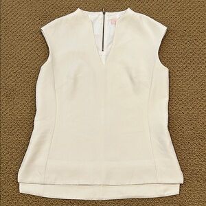 Ted Baker London Paysy Top size 6 Cream White Sleeveless Funnel Neck